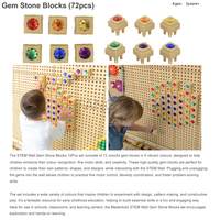 Tableau de jeu éducatif en plastique double face pour blocs de construction interactifs d'intérieur, mur de jeu pour la maison, la maternelle et la garderie, activité STEM