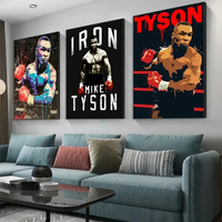Affiche murale Boxer Art Déco Mike Tyson Muhammad Ali Citation inspirante Décoration intérieure Images Impressions Peinture MDF Salon