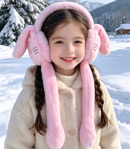 Lindos Orejeras de Conejo con Orejas Móviles, de Piel Sintética, Cálidas y Acogedoras para el Invierno, para Niños y Mujeres - Product Image 4