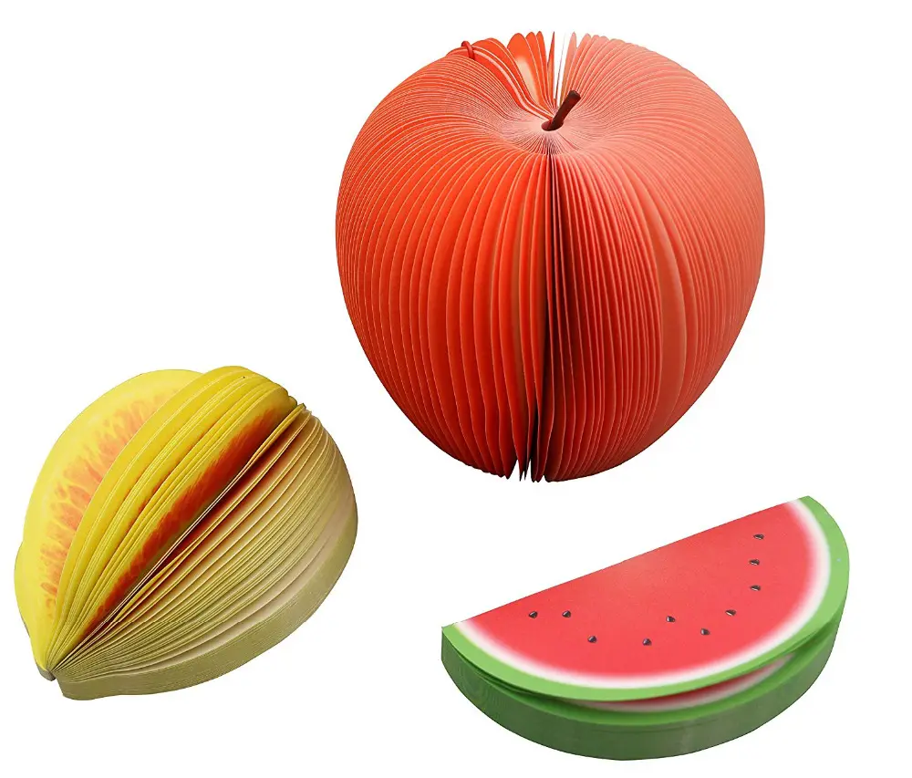 Mini-note adhésive en forme de fruits 3D, 1 pièce, tampons de grattage, papier, pour bureau, école, cadeaux de vacances