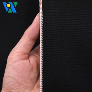 13,8 oz orillo tela vaquera 100% algodón negro puro Jeanet Warp Slub retráctil resistente Indigo hombres Jeans chaquetas sin estiramiento - Product Image 4
