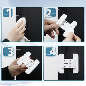 Замок для холодильника и мебели, сильный клей, защита от детей, без сверления, для дверцы шкафа, кухни - Product Image 3
