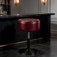 Tabouret de comptoir moderne sans dossier, rond, avec rangement, assise capitonnée, pivotant à 360°, hauteur réglable, base métallique pour îlot de cuisine