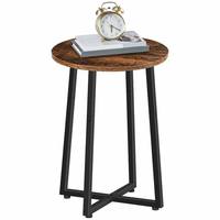 Nordique géométrique bois Table d'appoint moderne marron rond ordinateur portable en fer forgé meubles Table à thé Table basse conception pour salon