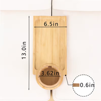 Table d'appoint en bambou avec porte-gobelet, idéale pour canapés et fauteuils inclinables, organiseur de collations amovible antidérapant avec porte-gobelet