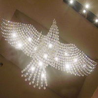 Lustre en cristal, luminaires de plafond en cristal pour hall, décoration d'hôtel et de villa, luminaires de plafond pour hall avec motifs d'aigles et de mouvements d'oiseaux