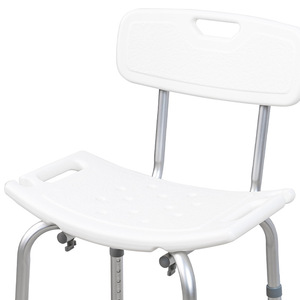 Silla de ducha de aleación de aluminio, altura ajustable, asiento antideslizante con respaldo para personas mayores, embarazadas, discapacitadas, seguridad en el baño - Product Image 3