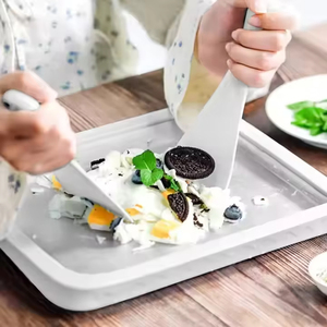 2025 Acero inoxidable DIY auto refrigeración suave servicio frito hielo y Gel yogur fabricante <span class=keywords><strong>Mini</strong></span> fabricante de helados portátil uso doméstico - Product Image 4