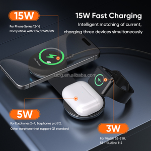 <span class=keywords><strong>MINI</strong></span> 3 in 1 Wireless caricatore magnetico 15W pieghevole stazione di ricarica rapida per iPhone <span class=keywords><strong>Airpods</strong></span> e App Watch - Product Image 6