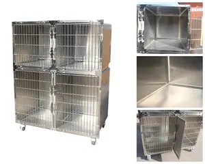 Medium Animal Cages Stainless Steel Pet Display Cage For Veterinary Hospital Dog Cat Cage