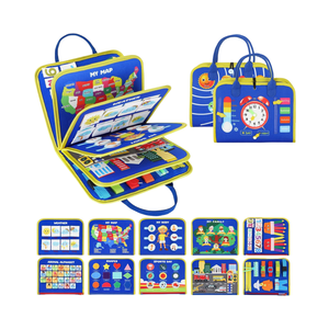 Jouets <span class=keywords><strong>Montessori</strong></span> Busy Board pour les tout-petits de 2, 3 et 4 ans, <span class=keywords><strong>activités</strong></span> d'apprentissage préscolaire avec alphabet, nombres, animaux, jouet de voyage, cadeau - Product Image 1