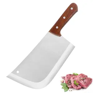 Couteau de boucher professionnel à viande robuste 9 pouces, outil avec manche en bois et couteau à désosser