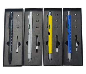 Pluma multiherramienta 9 en 1 para hombre, dispositivos geniales, regla de luz LED, bolígrafo, nivel, abrebotellas, destornillador en caja de embalaje - Product Image 6