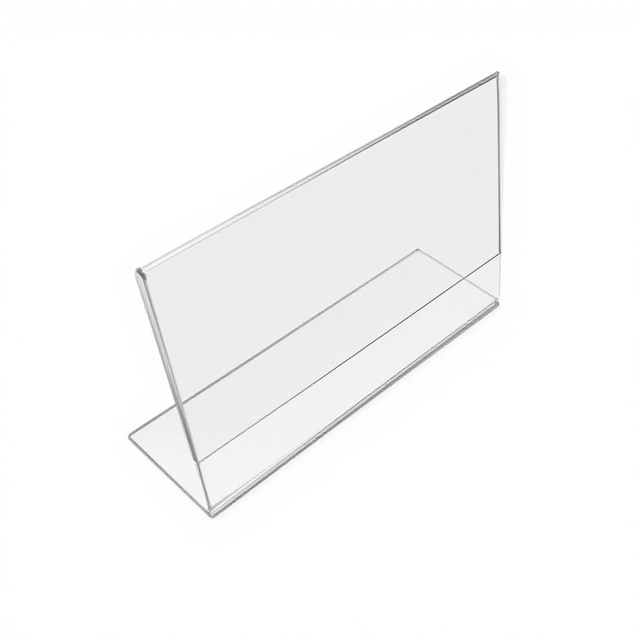 Portable Clear Polished Acrylic Tabletop Sign Holder L-shaped Display Stand for Price Tags/Name Cards Wedding Retail Use