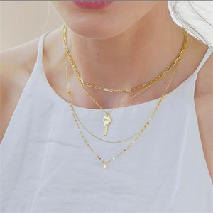 Mạ Vàng Tiny Key Vòng Cổ Cá Nhân Phụ Nữ Trang Sức Tùy Chỉnh Khắc Ban Đầu Thép Không Gỉ Key Pendant Vòng Cổ Ý Nghĩa - Product Image 3
