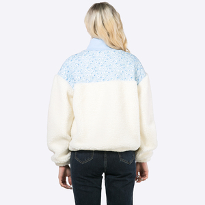 <span class=keywords><strong>Veste</strong></span> à panneaux bicolores personnalisée pour femmes, col montant, fermeture éclair, sweat-shirt en polaire, <span class=keywords><strong>veste</strong></span> d'hiver chaude et tendance pour femmes - Product Image 3