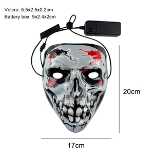 ניאון-גלו ליל טהר מלא פנים pvc מסכה קוספליי תחפושת הוביל אור תכונה מסיבות ימי הולדת מפחיד מסכה מפחידה - Product Image 5