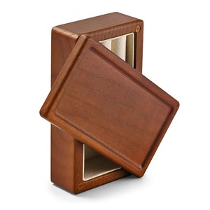 Solid Wood Jewelry Box <b>Ring</b> Earring <b>Storage</b> Rectangular Desktop Organizer Covered Compartments - Product Image 3