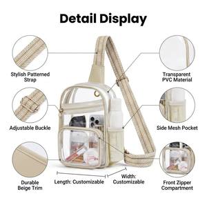 Sac bandoulière transparent en PVC personnalisé, fiable et approuvé pour les stades, avec fermeture éclair sécurisée pour concerts et vendeurs - Product Image 2