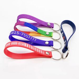 Hot Sales Cheap Custom Silicone Wristband Keychain Bracelet Lanyard <b>Wristlet</b> Keychain with logo - Product Image 1