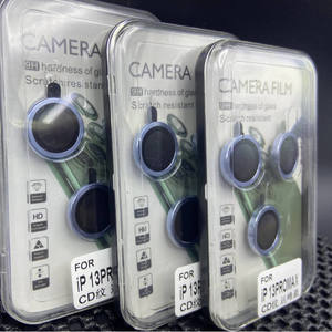 Protector de pantalla de vidrio templado con lente de cámara de teléfono móvil transparente HD antiarañazos individual para <span class=keywords><strong>iPhone</strong></span> 12 <span class=keywords><strong>13</strong></span> 14 15 16 <span class=keywords><strong>Pro</strong></span> Max Plus - Product Image 3