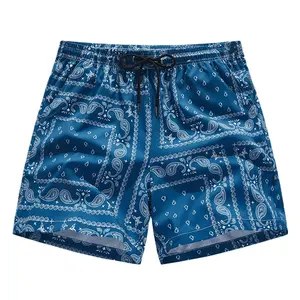 OEM ODM Pockets Men'S Quick Dry Swim Trunks Bathing Suit Beach Shorts Print Swimming Wear