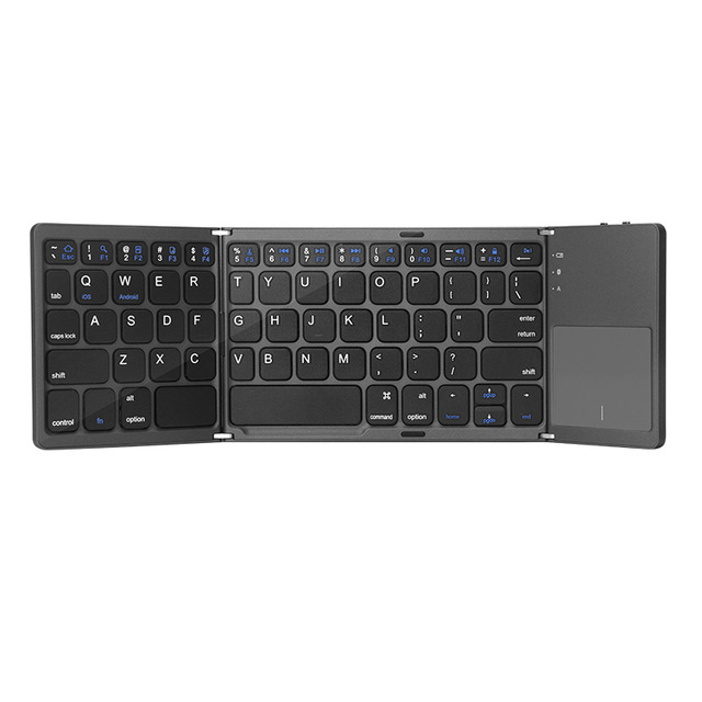 Folding Ultra Thin Mobile Tri-fold Ultra-thin Wireless BT Keyboard for iPad Portable Business Office Keyboard with Touchpad B033