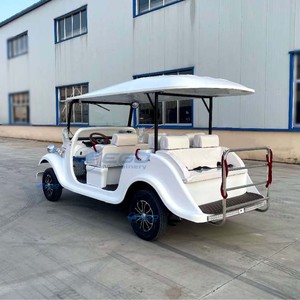 Elegante Coche Eléctrico Clásico Vintage Blanco Personalizado para Turismo, 6/8 Asientos, 4 Ruedas, Diseño Único y Elegante, Techo Rígido Blanco - Product Image 3