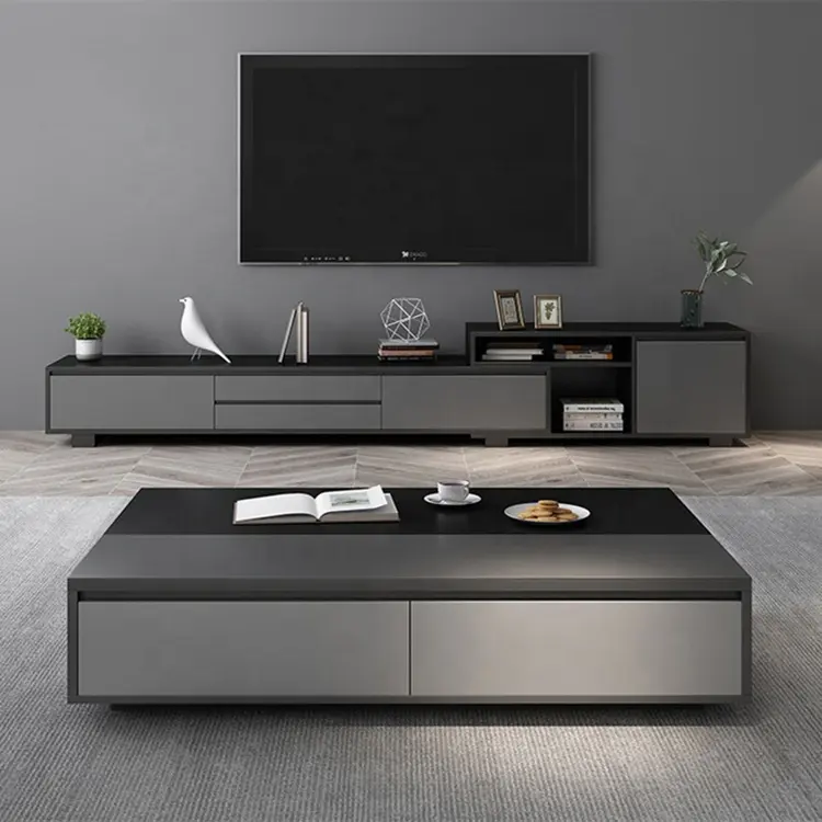 Einfaches Design Luxus Wohnzimmer Möbel moderne Holz Tee tisch Couch tische TV-Ständer TV-Gerät Schrank