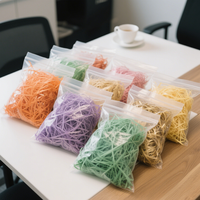Vente en gros d'usine, papier de raphia découpé en crêpe, biodégradable, écologique, 100g/sac, multicolore, pour cadeaux, cosmétiques, bonbons