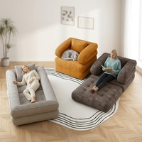 Fauteuil pouf convertible pour animaux et humains, canapé modulable compressible, lit convertible