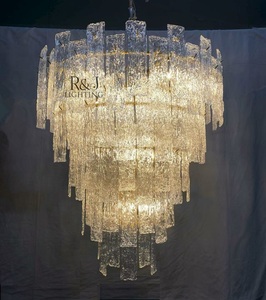 <span class=keywords><strong>Giovanni</strong></span> lampadario rotondo a strati di vetro altezza soffitto illuminazione decorativa a sospensione per ingresso e soggiorno E26 Base lampadina - Product Image 2