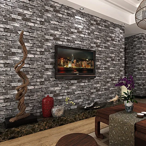 Professional Manufacture Cheap 3D Effect Pvc Stone mural removable Wallpaper 3d brick wallpaper wall sticker Design