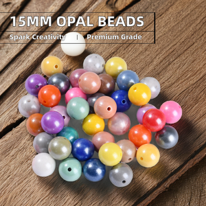 Perles colorées société sans BPA 100 couleurs 15mm perle blanche ronde Silicone perles de dentition à mâcher pour stylo porte-clés faisant des perles - Product Image 3