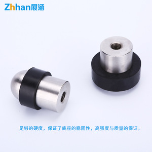 Butée de porte en acier inoxydable Zhan Han, finition brossée, fixation au sol, tampon en caoutchouc, design moderne et épuré - Product Image 4