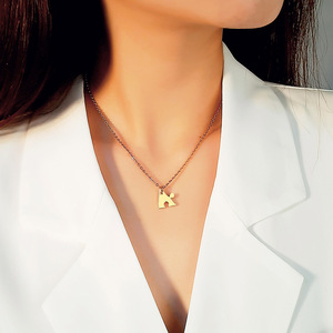 Colliers en acier inoxydable <span class=keywords><strong>plaqué</strong></span> <span class=keywords><strong>or</strong></span> en forme de cœur, puzzle, colliers assortis pour femmes, bijoux d'amitié, ornement de groupe - Product Image 3