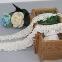 15 Yards de dentelle plissée à volants, garniture en tissu de dentelle blanche élastique