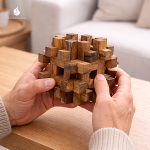 Double Lock a Ball : Puzzle d'évasion avec boule en bois, jeu de logique à double verrouillage, casse-tête éducatif pour enfants et adultes - Product Image 1