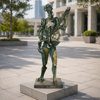 Statue musicale humaine en bronze abstraite grandeur nature d'art moderne en cuivre coulé sur mesure