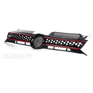 Grille centrale de pare-chocs avant style GTI pour Volkswagen Golf 6 MK6 2009 - 2013, grille supérieure en nid d'abeille, grilles de course avant - Product Image 3