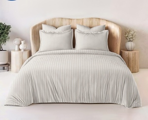 Ensemble de literie en satin rayé pour hôtel de luxe, édredons, couettes, tissu soyeux et lisse, conçu pour un usage professionnel dans l'hôtellerie - Product Image 4