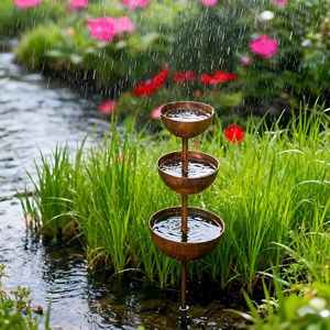 Recogedor de Agua de Lluvia Metálico para Jardín, Tipo Estaca, Resistente a la Intemperie, Decoración para Exteriores - Product Image 1