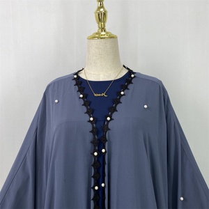 1653# Fashion Open Abaya for Women Pearls Lace Design Eid Ramadan Kimono Islamic Clothing Muslim Women <b>Kaftan</b> Wholesale - Product Image 6