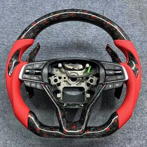 Volant de direction en cuir rouge sport personnalisé CarbMod en fibre de carbone pour 4 branches, 50 mm de diamètre, pour Accord 10e génération - Product Image 1