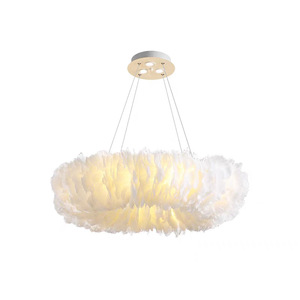<span class=keywords><strong>Lustre</strong></span> nordique moderne en plumes de lumière pendante haut de gamme salon restaurant villa de luxe salon <span class=keywords><strong>lustre</strong></span> en plumes de soie - Product Image 4