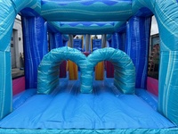 Conception de crème glacée aux champignons populaire château plein d'entrain de qualité commerciale toboggan gonflable parcours d'obstacles châteaux sautants pour les enfants
