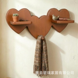 Mingxu Wooden Heart Shaped Wall <b>Shelf</b> Storage <b>Rack</b> For Living Room Display - Product Image 1