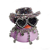 Ornement de tableau de bord de voiture en forme de canard diamanté - Décoration intérieure de voiture mignonne, cadeau idéal