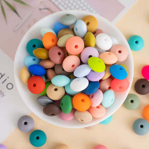 Venta caliente Ábaco plano multicolor y cuentas de lentejas DIY BPA libre ecológico no tóxico 12mm silicona de grado alimenticio certificado CE - Product Image 5
