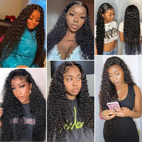 Perruques en cheveux humains vierges vietnamiens bruts en gros, boucles Jerry naturelles, perruque frontale HD en dentelle, densité 200%, pour femmes noires américaines